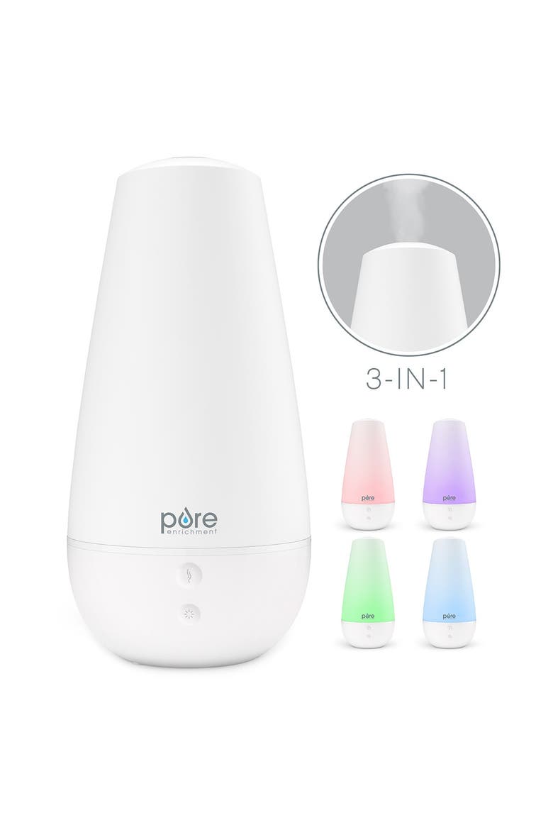 PureSpa XL 3-in-1 Aroma Diffuser, Humidifier, & Mood Light, Alternate, color, WHITE