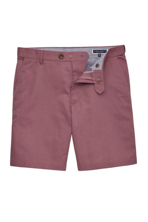 Charles Tyrwhitt Cotton Linen Shorts In Pink