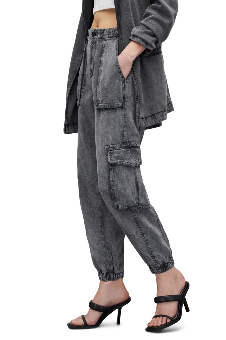Frieda High Waist Cargo Jeans, Alternate, color, ANTHRACITE