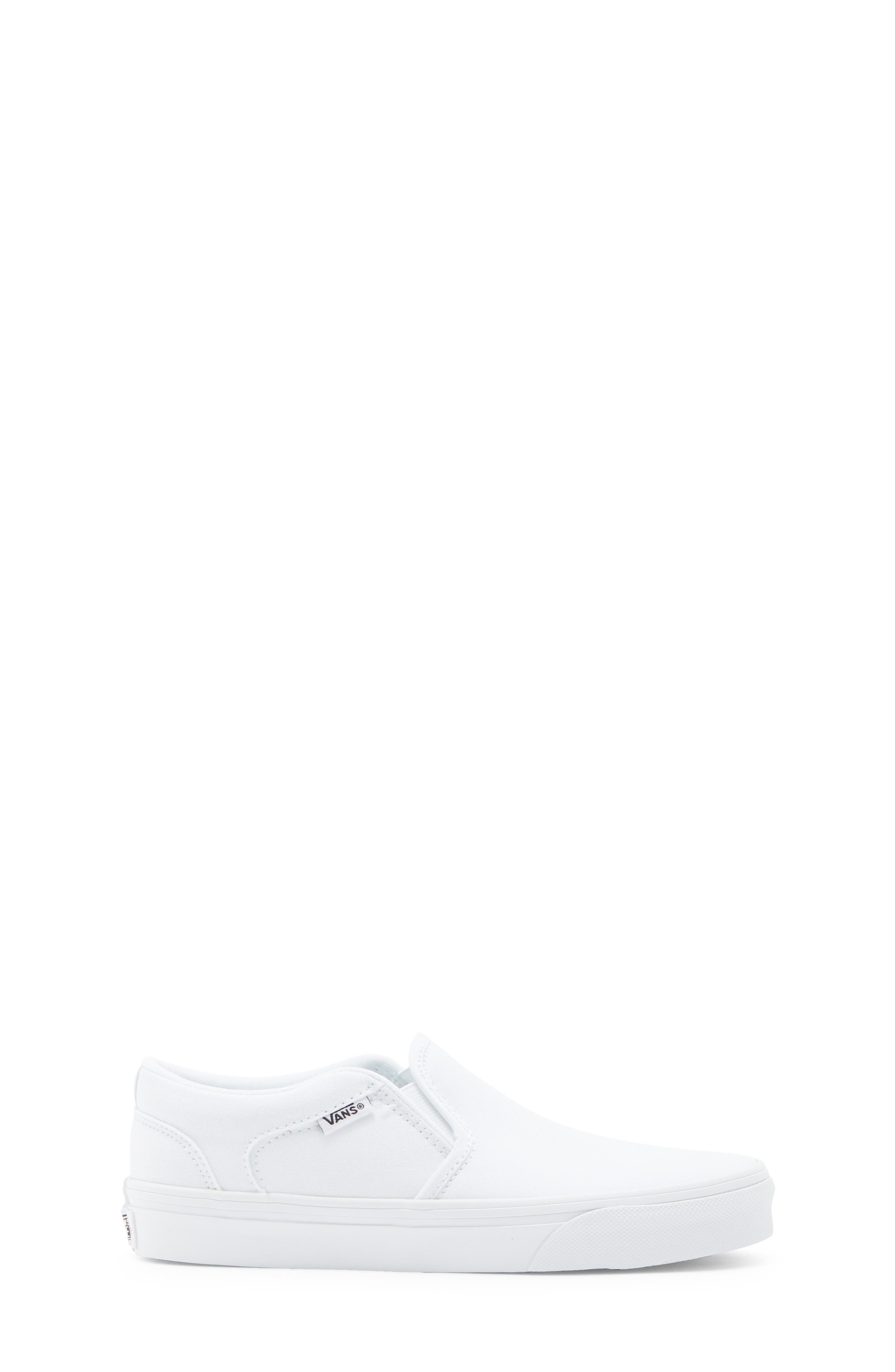 Vans Kids' Asher Slip-On Sneaker, Alternate, color, Canvas White/White