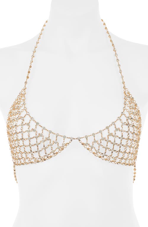 Bluebella Marli Embellished Chain Bralette In Gold/clear