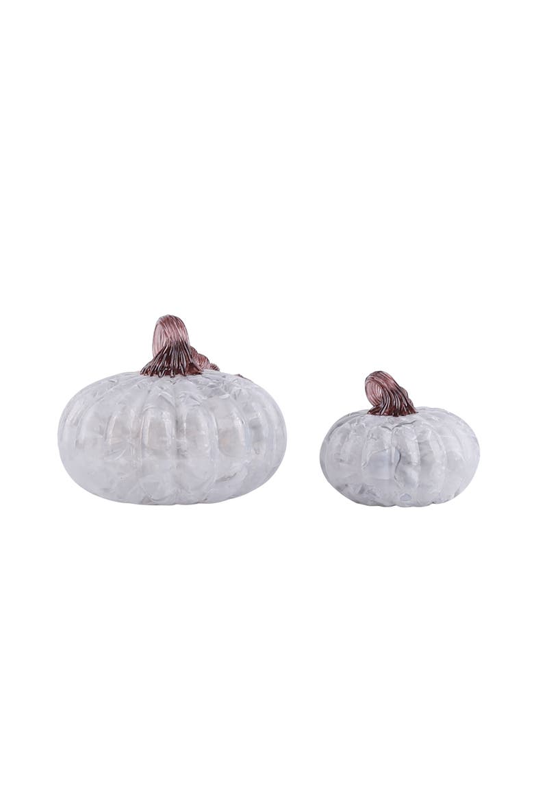 Glass Smokey Pumpkins Set of 2 Decoration, Alternate, color, Gray