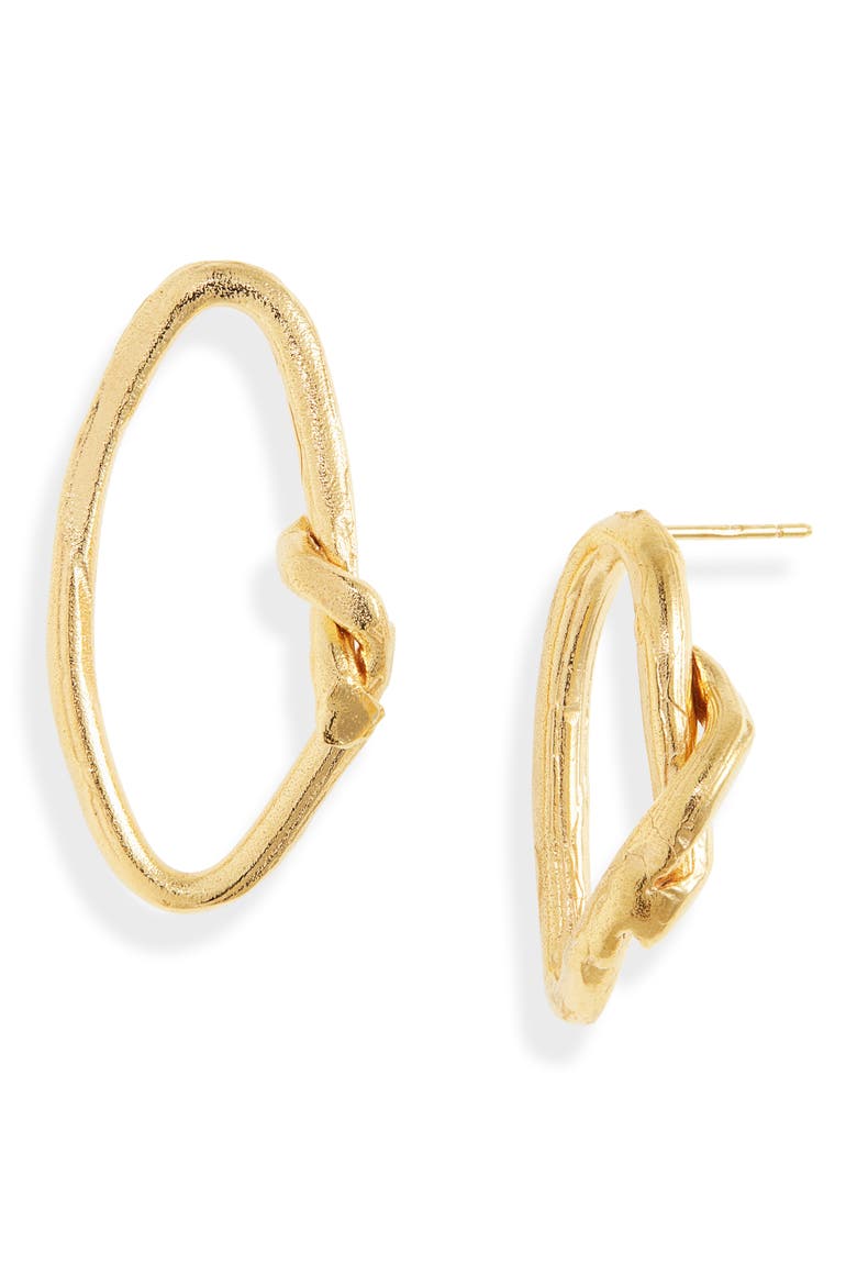 The Wasteland Mismatched Hoop Earrings, Main, color, GOLD