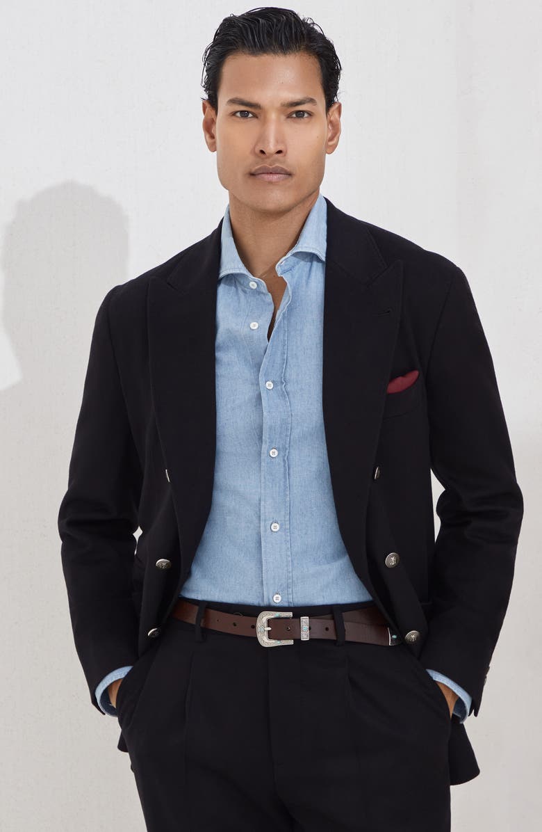 Brunello Cucinelli Chambray shirt, Alternate, color, Medium Denim