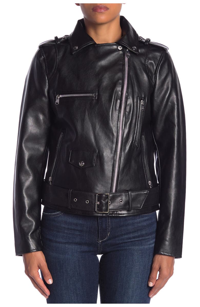 Sam Edelman Asymmetrical Zip Faux Leather Jacket, Alternate, color, 