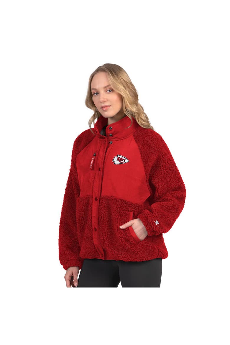 Women's Starter Red Kansas City Chiefs On the Ball Sherpa Jacket, Main, color, Red