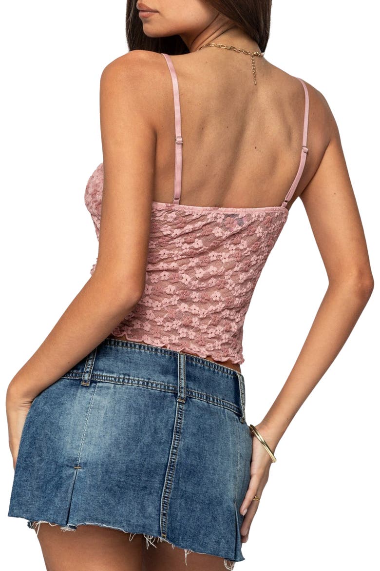 Floral Lace Semisheer Camisole, Alternate, color, PINK