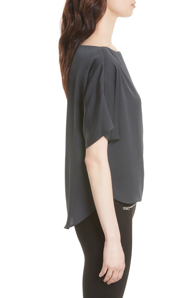 Milly Dolman Sleeve Stretch Silk Top, Alternate, color, 