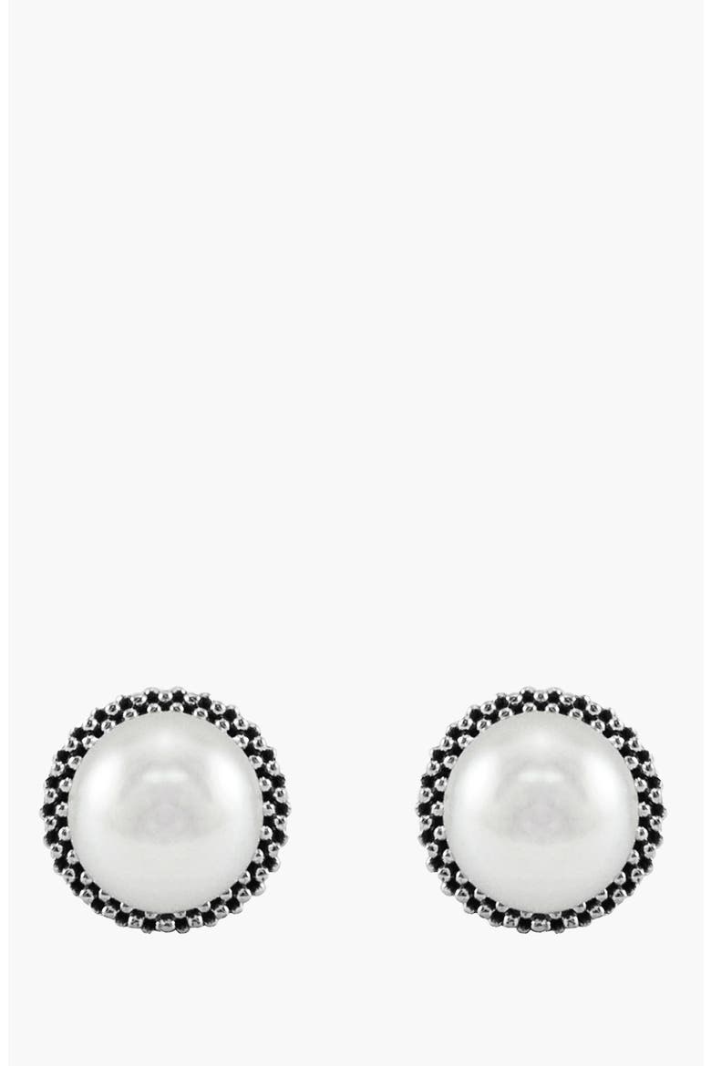 Luna Pearl Stud Earrings, Alternate, color, SILVER/ PEARL
