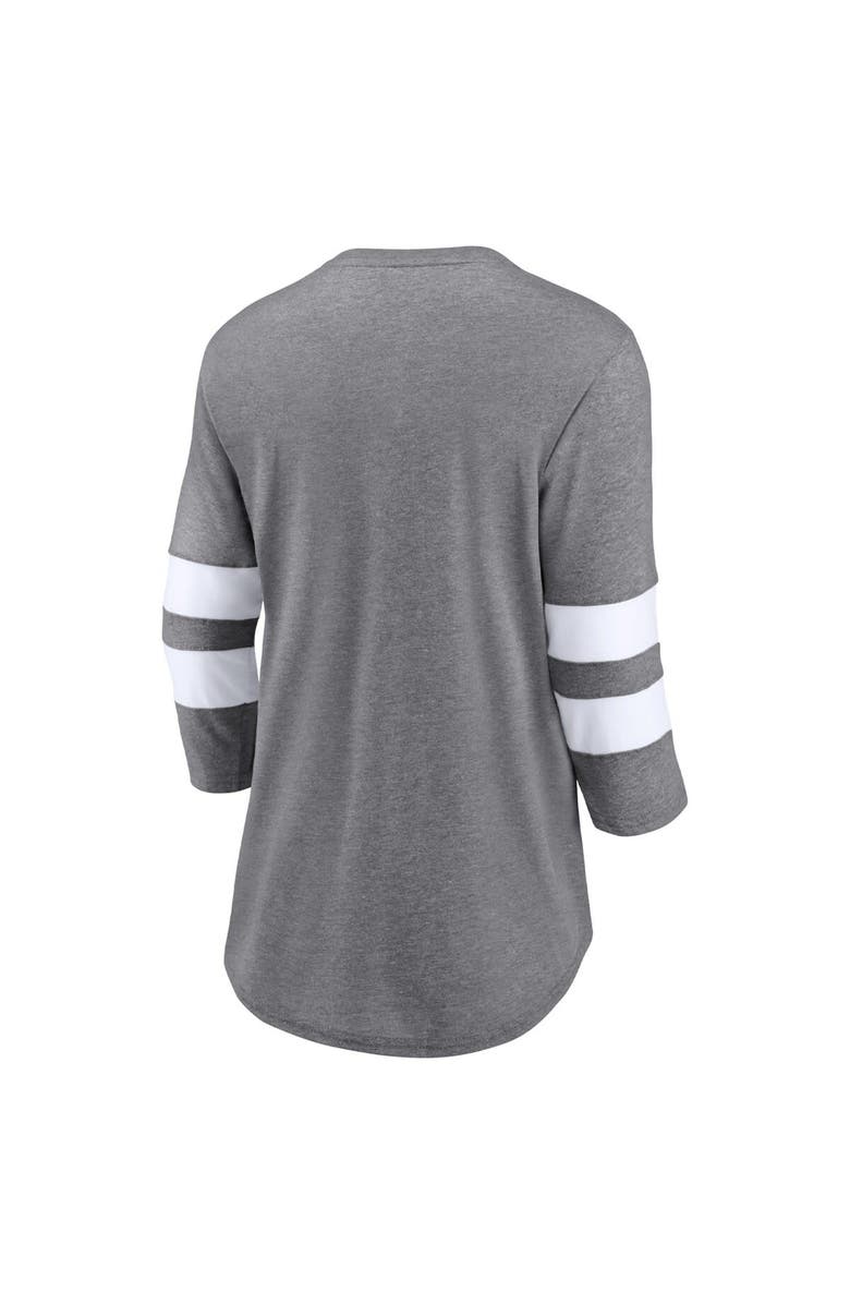 FANATICS Women's Fanatics Branded  Heather Gray Kansas City Chiefs Super Bowl LVIII Champions Written Script Tri-Blend 3/4-Sleeve T-Shirt, Alternate, color, 