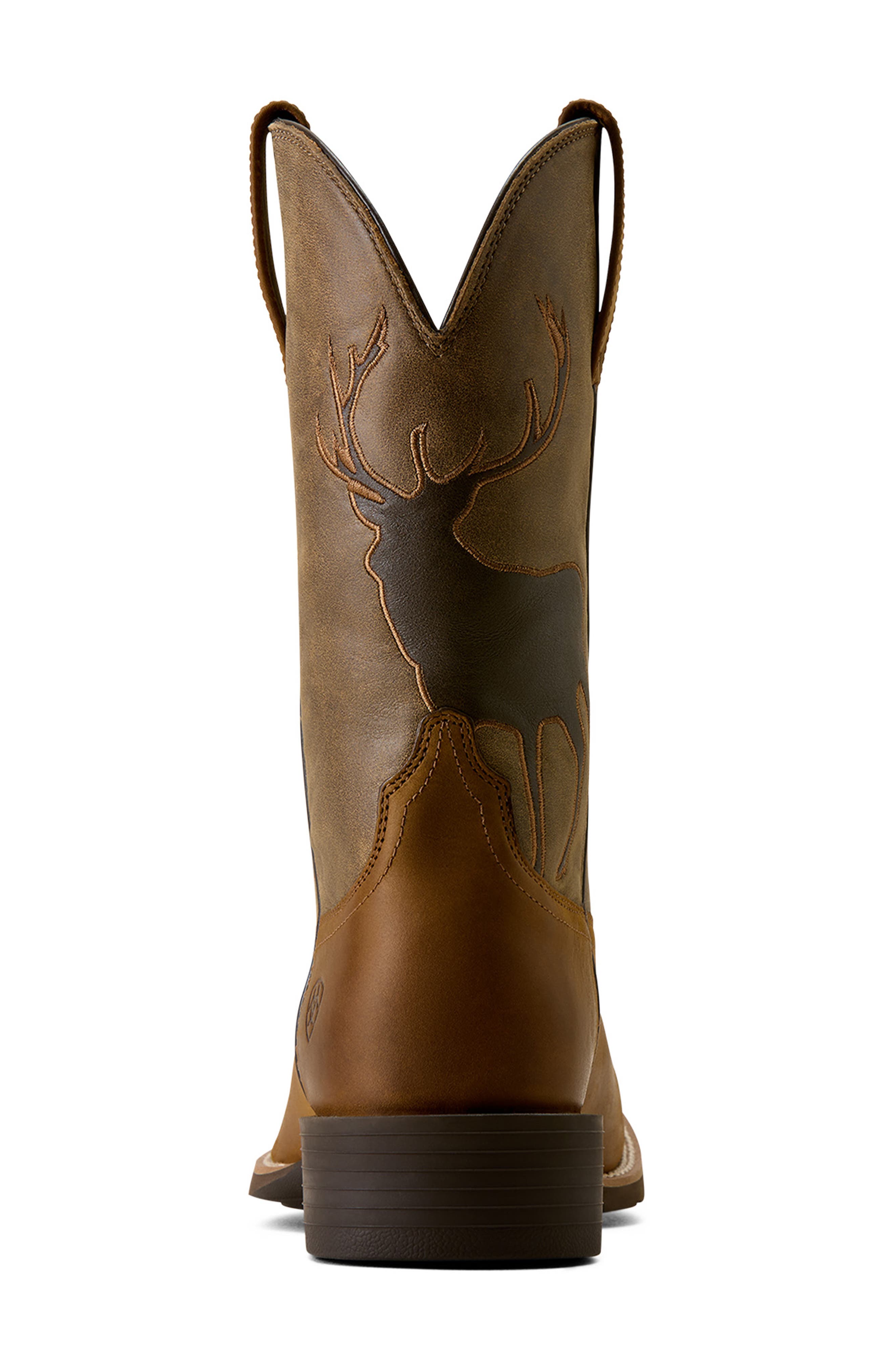 Sport Trail Cam Wide Square Toe Western Boot, Alternate, color, DISTRESSED BROWN