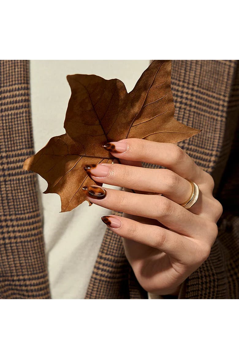 Press-on Nails Almond Nail Set, Alternate, color, Amber Hoops