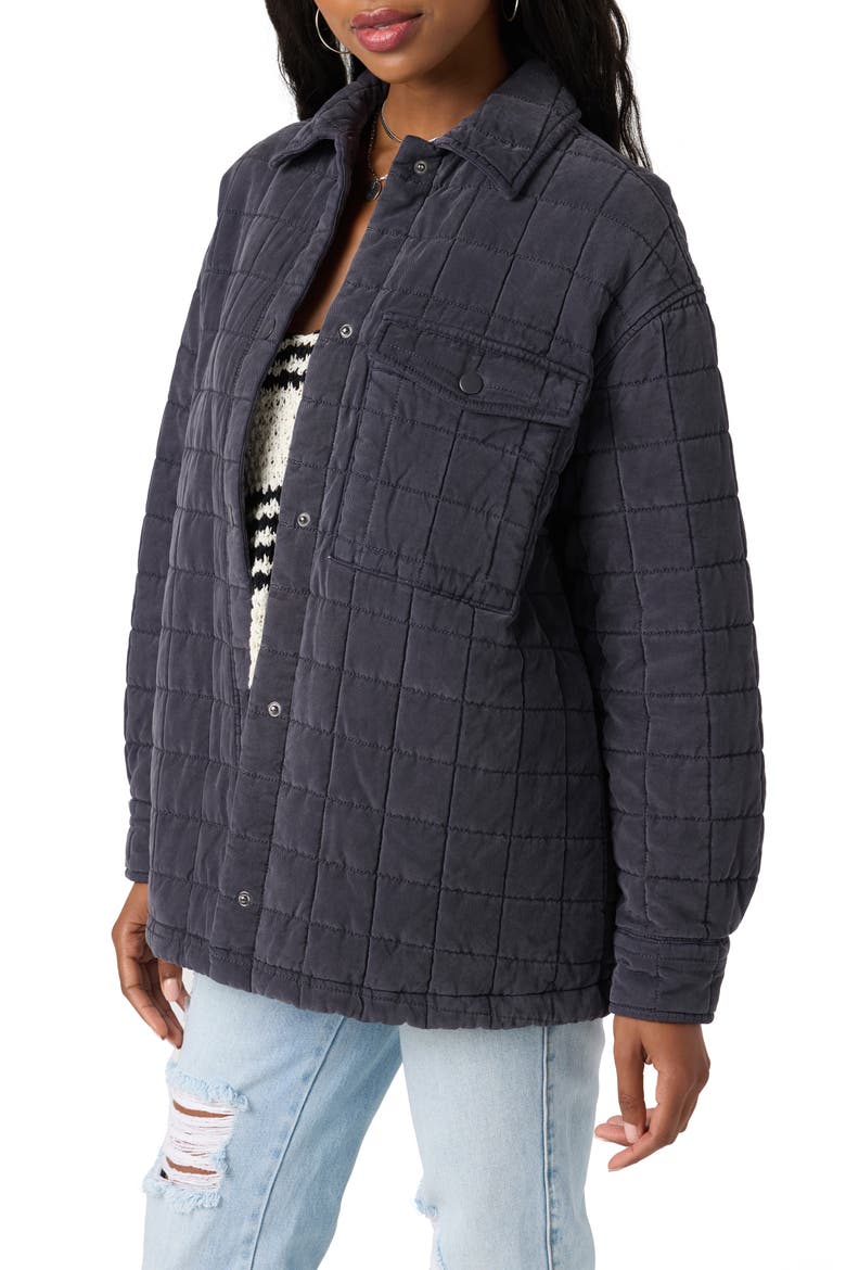 Rya Quilted Jacket, Alternate, color, WASHED BLACK