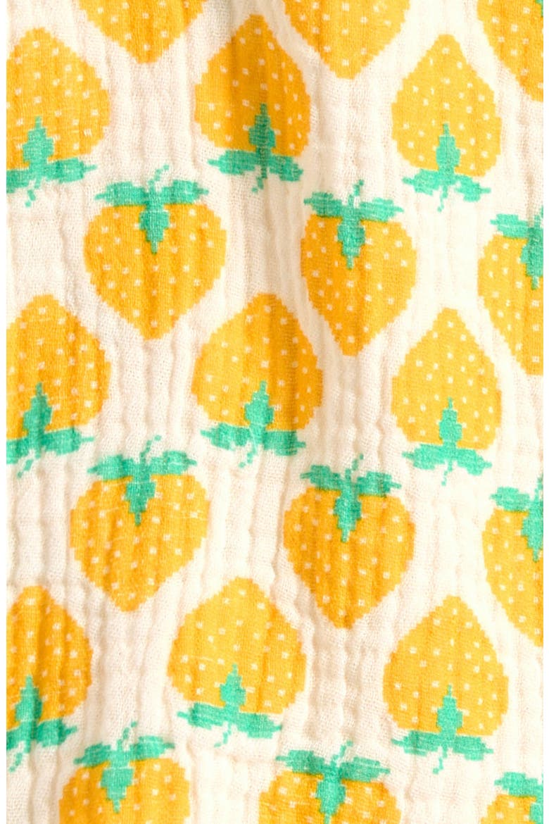 Strawberry Print Playsuit, Alternate, color, WHITE