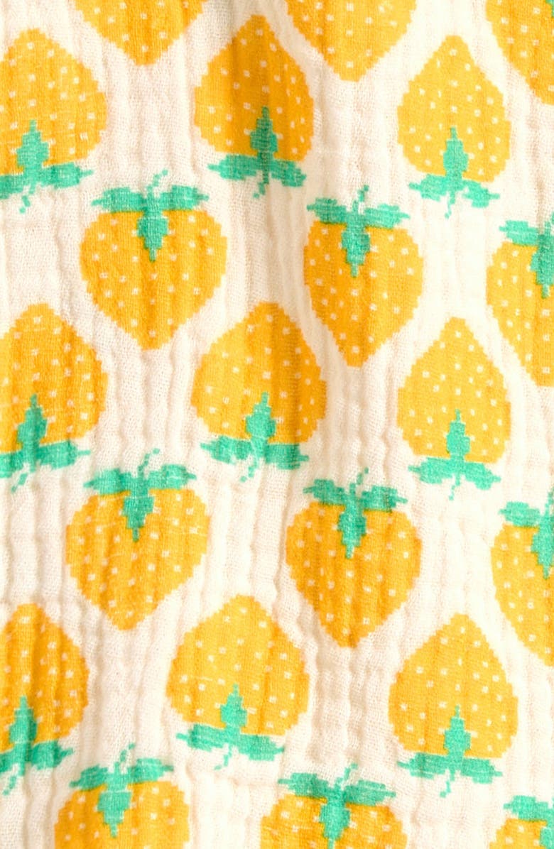 Bobo Choses Strawberry Print Playsuit, Alternate, color, White