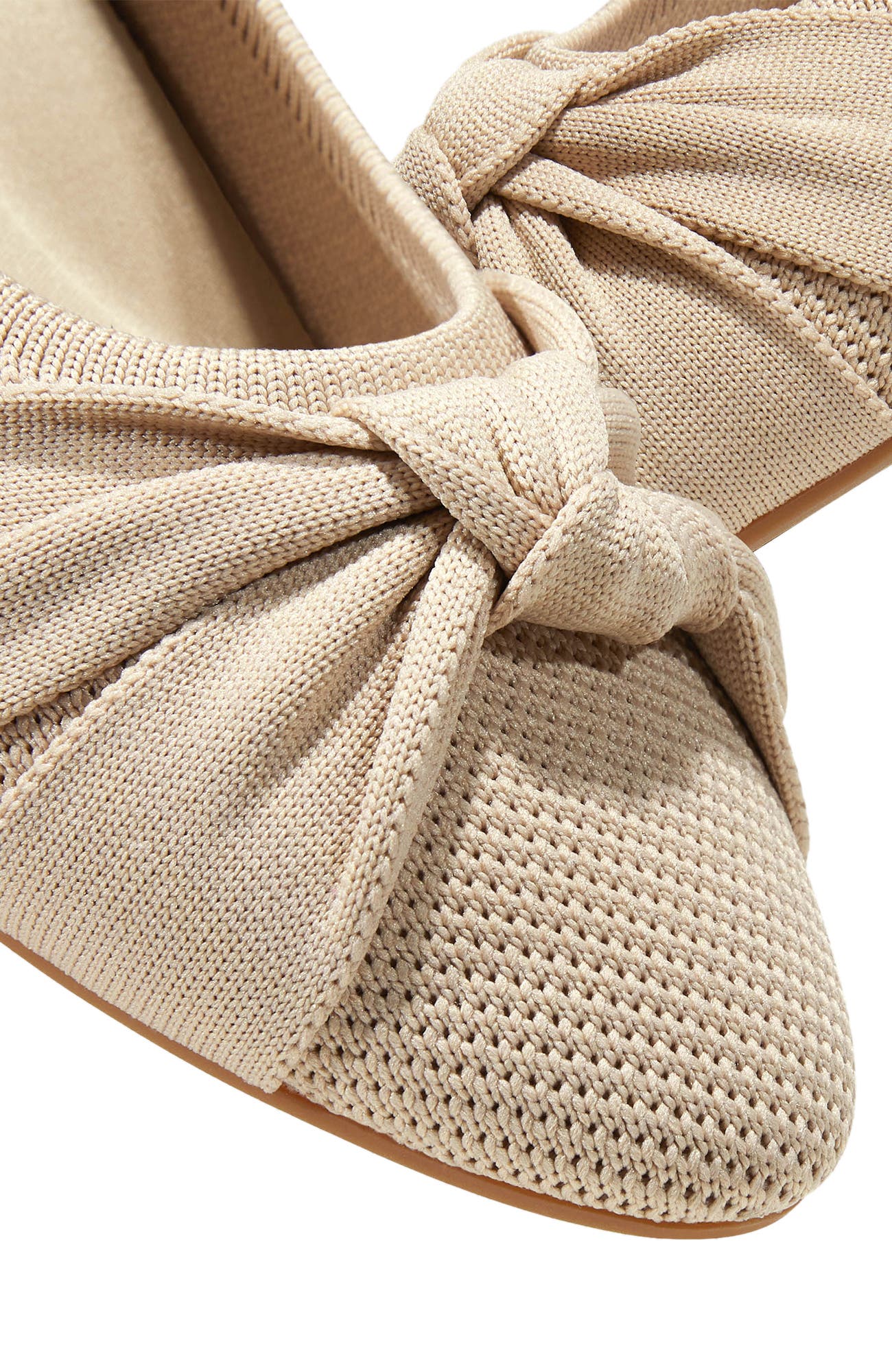 VIVAIA Almond-Toe Knotted Flats, Alternate, color, Almond