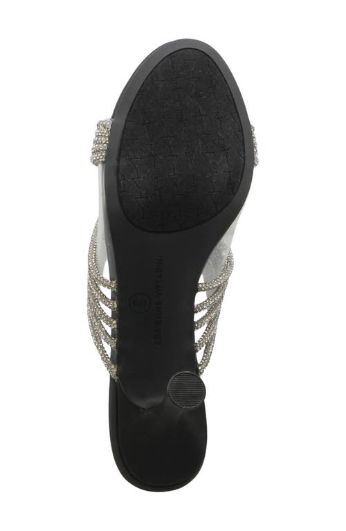 Adrienne Vittadini Groove Embellished Mule In Clear Black
