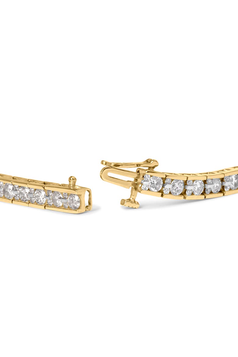 10K Yellow Gold 4.00 Cttw Channel Set Round Diamond Tennis  Bracelet, Alternate, color, Yellow