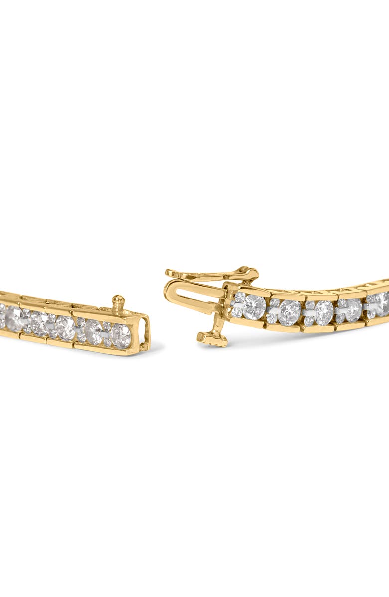 Haus of Brilliance 10K Yellow Gold 4.00 Cttw Channel Set Round Diamond Tennis Bracelet, Alternate, color, Yellow
