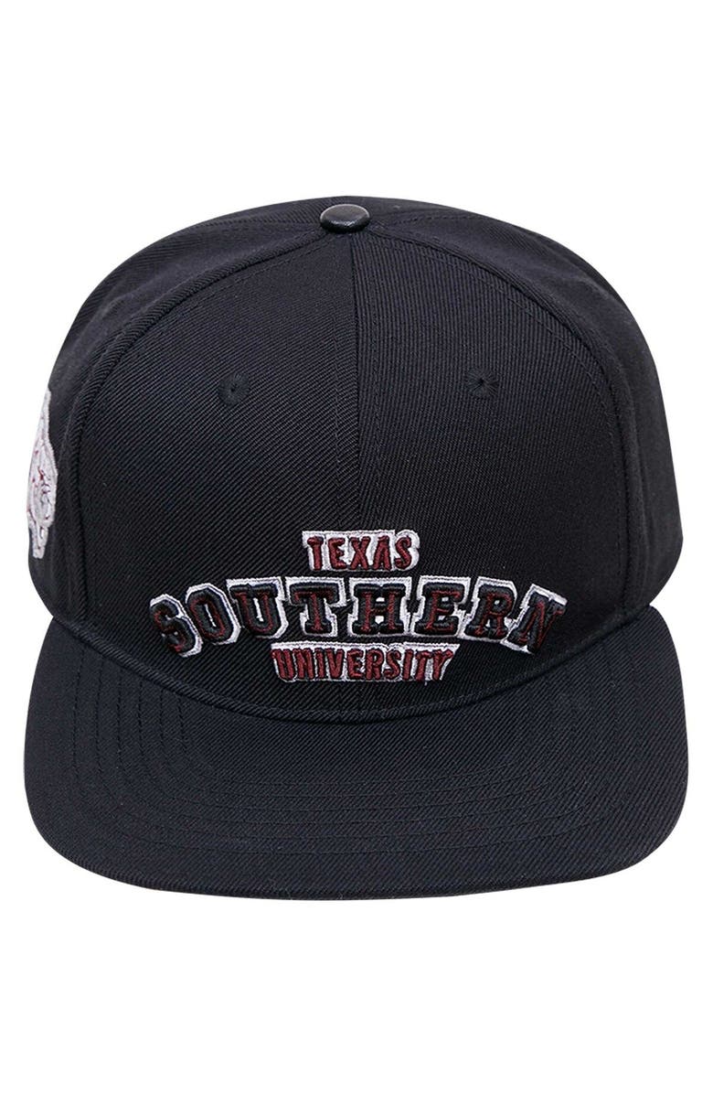 PRO STANDARD Men's Pro Standard Black Texas Southern Tigers Arch Over Logo Evergreen Snapback Hat, Alternate, color, 