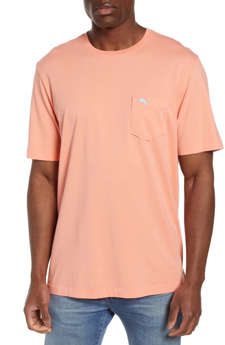 Tommy Bahama 
New Bali Sky
 Original Fit Crewneck Pocket T-Shirt, Main, color, Passion Peach