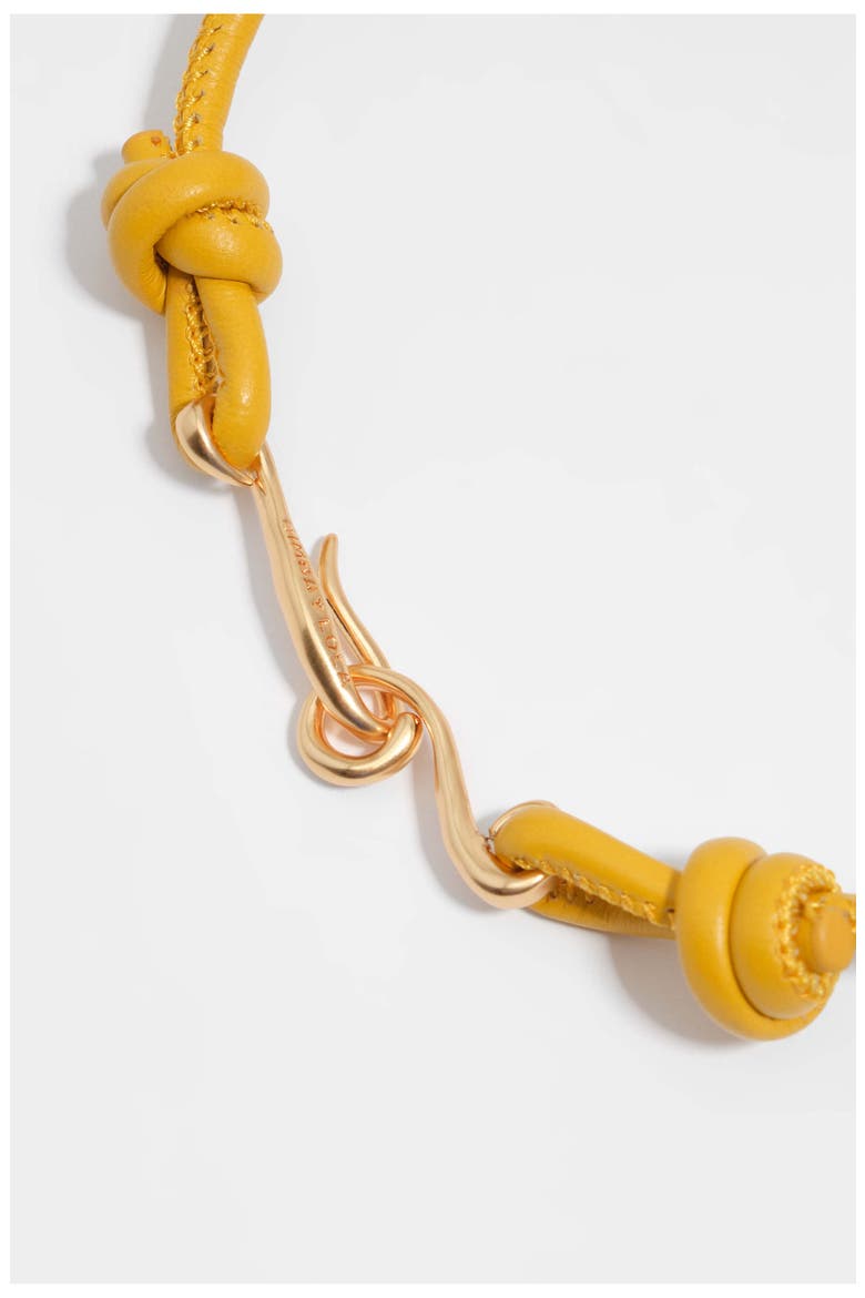 Mustard Monkey And Crochet Flowers Necklace, Alternate, color, MUSTARD