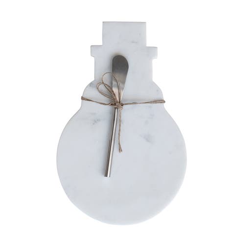 Marble Snowman Cheese Board with Canape Knife