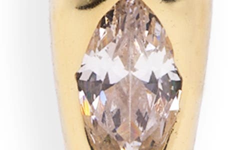 Argento Vivo Sterling Silver Cubic Zirconia J Hoop Earrings In Gold