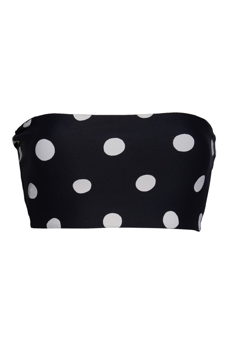 True That Reversible Bandeau Bikini Top, Alternate, color, BLACK PEBBLE