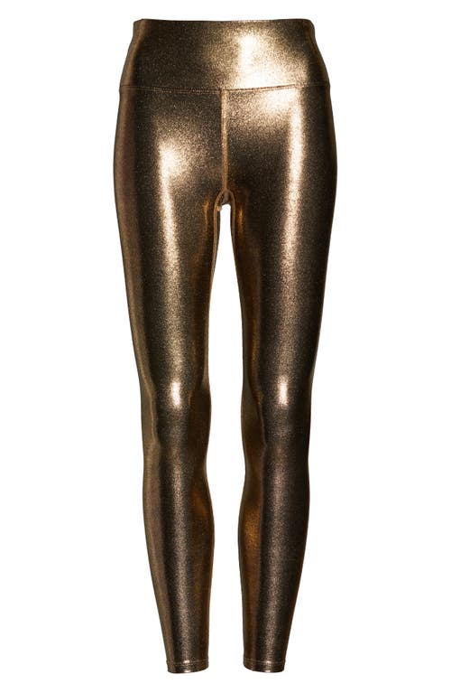 Heroine Sport Marvel Metallic High Waist Leggings In Gold