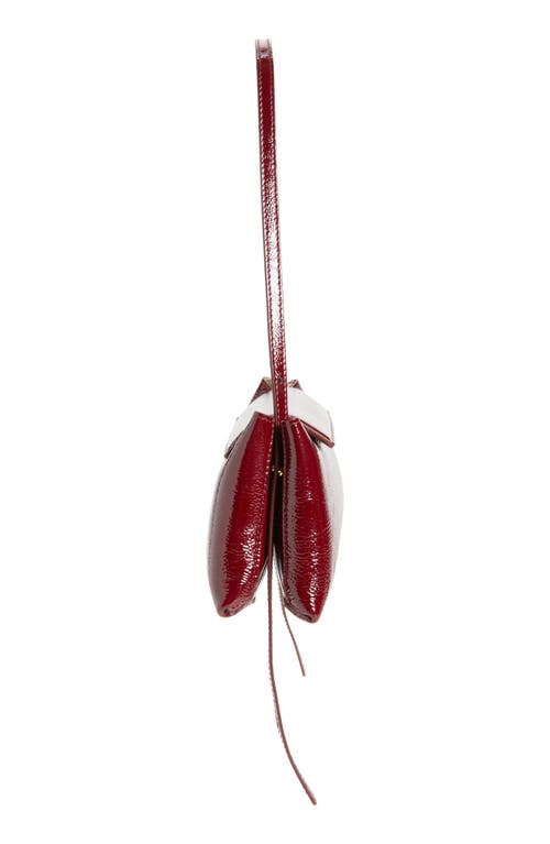 Ree Projects Elieze Crinkle Patent Leather Clutch In Burgundy