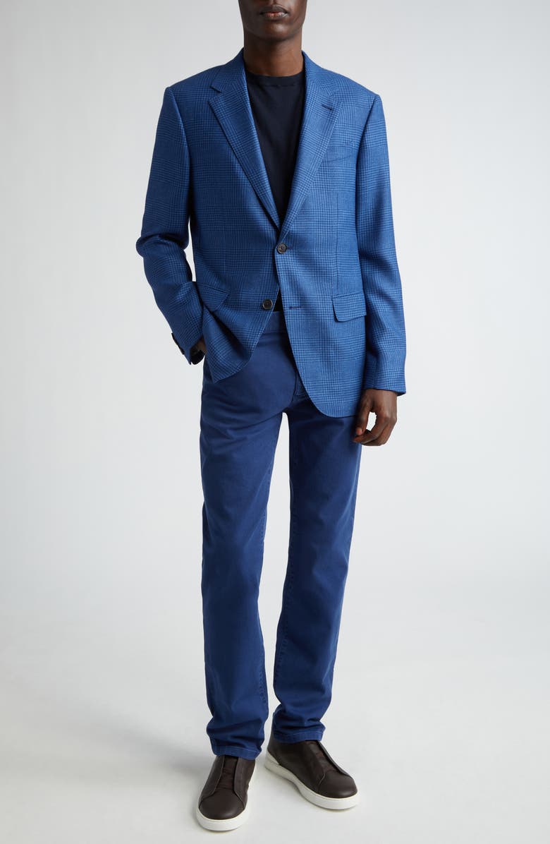 ZEGNA Glen Plaid Cashmere Blend Sport Coat, Alternate, color, Blue
