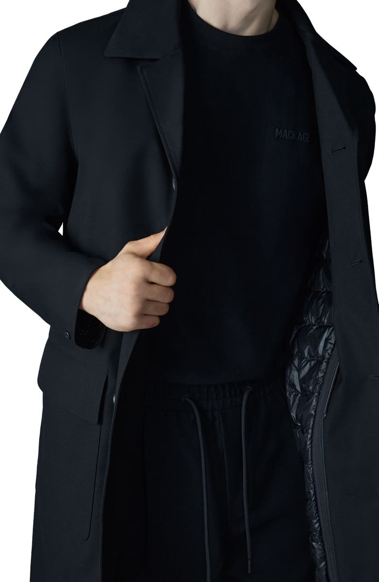 Mackage Mathias 3-in-1 Down Twill Balmacaan Coat, Alternate, color, Black