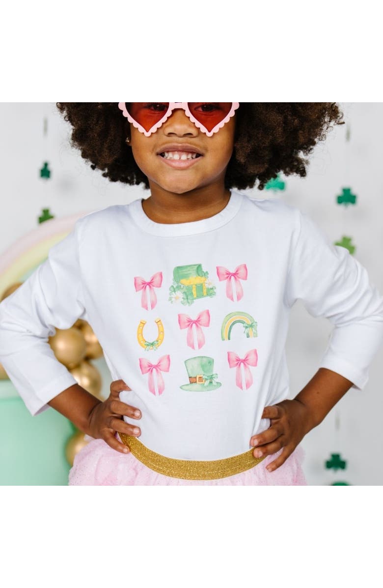 Sweet Wink Lucky Bow St. Patrick's Day Long Sleeve Shirt, Alternate, color, 