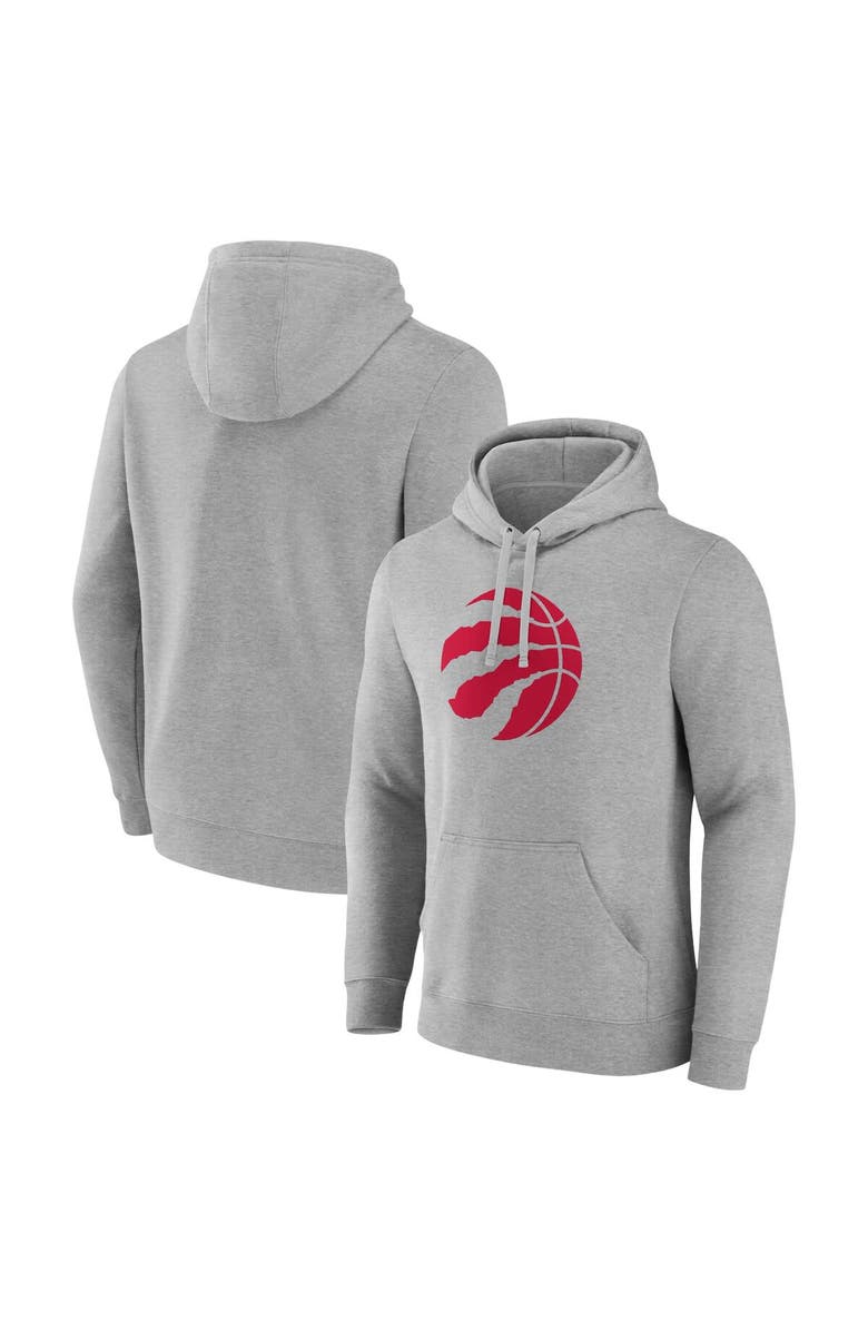 FANATICS Men's Fanatics Branded Heather Gray Toronto Raptors Primary Logo Pullover Hoodie, Alternate, color, Heather Gray