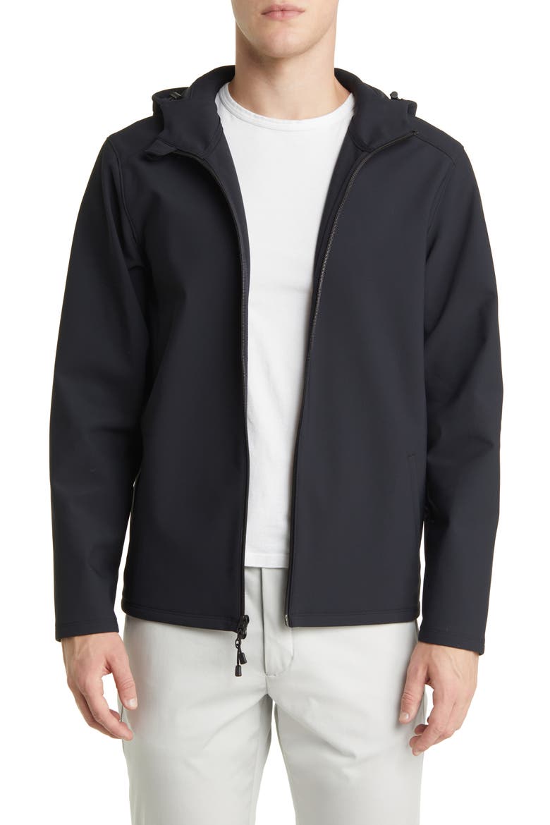 Stinger Water Resistant Hooded Jacket, Main, color, BLACK