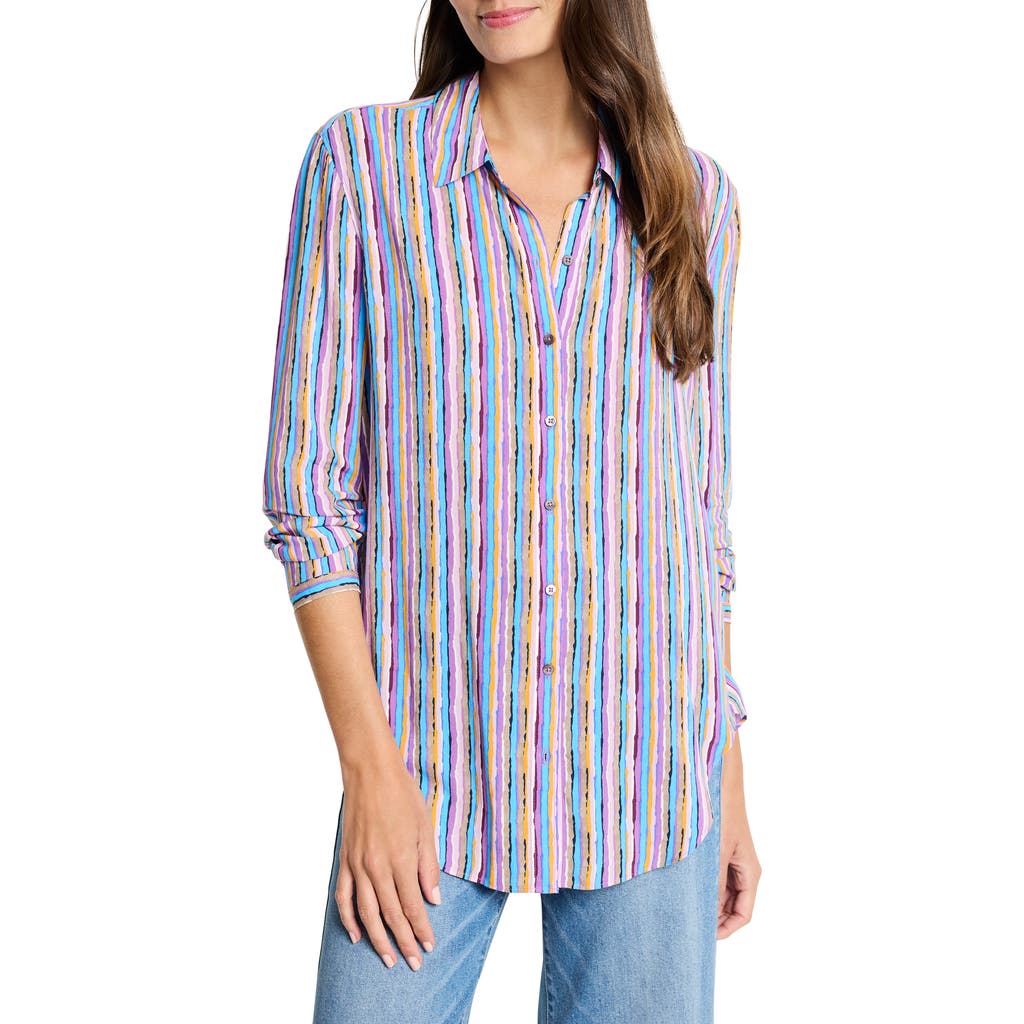 Nic + Zoe Nic+zoe Solstice Stripe Button-up Shirt In Multi