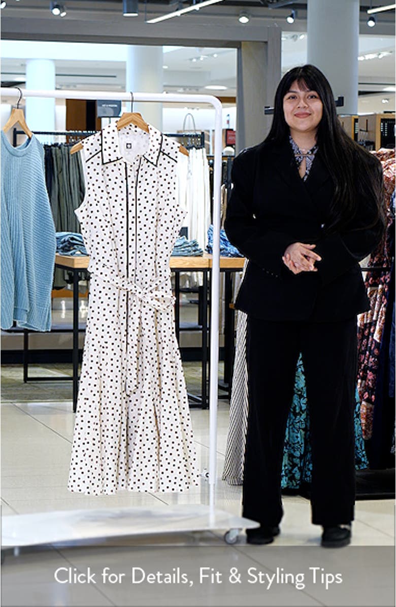 Polka Dot Cotton Midi Shirtdress, sales video thumbnail