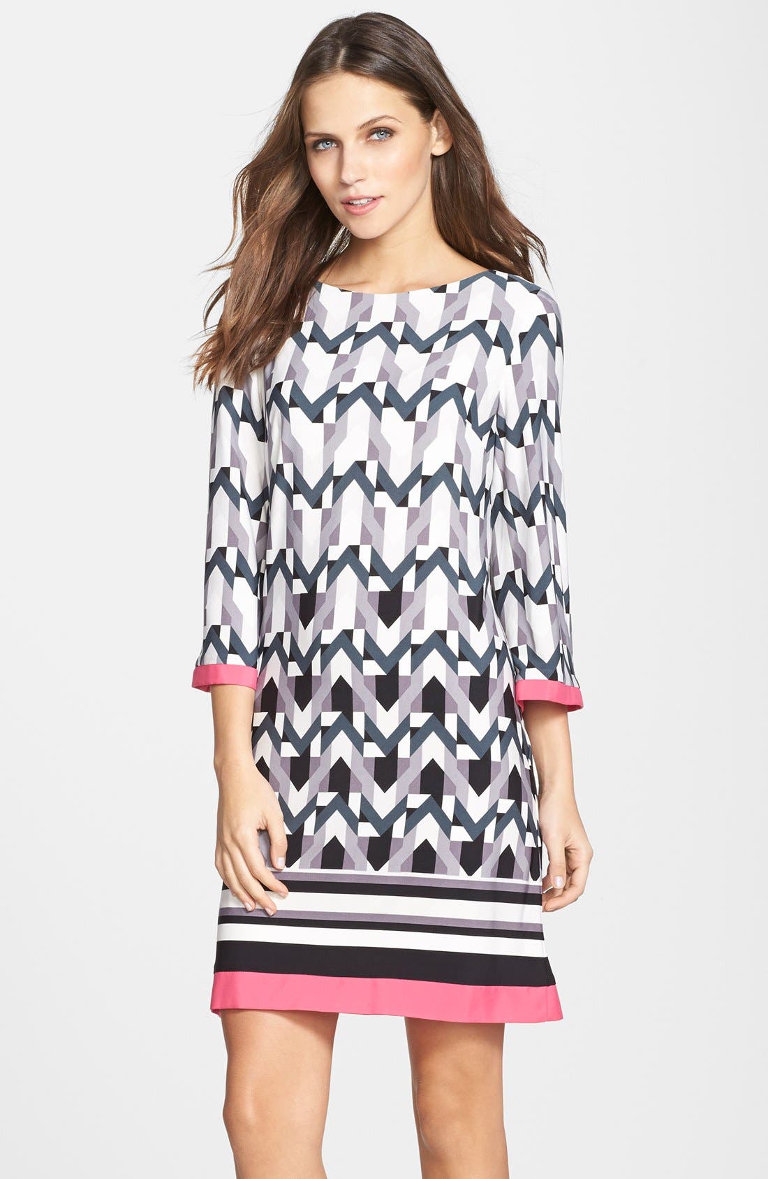 Eliza J Graphic Print Jersey Shift Dress (Women)
