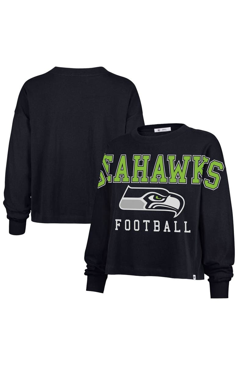 '47 Women's '47 Navy Seattle Seahawks Outreach City Oversized Long Sleeve T-Shirt, Main, color, Navy