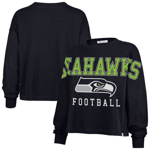 Women's '47 Navy Seattle Seahawks Outreach City Oversized Long Sleeve T-Shirt