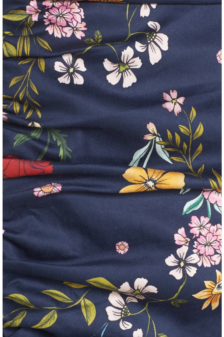 C/MEO No Matter One-Shoulder Ruffle Minidress, Alternate, color, NAVY FLORAL
