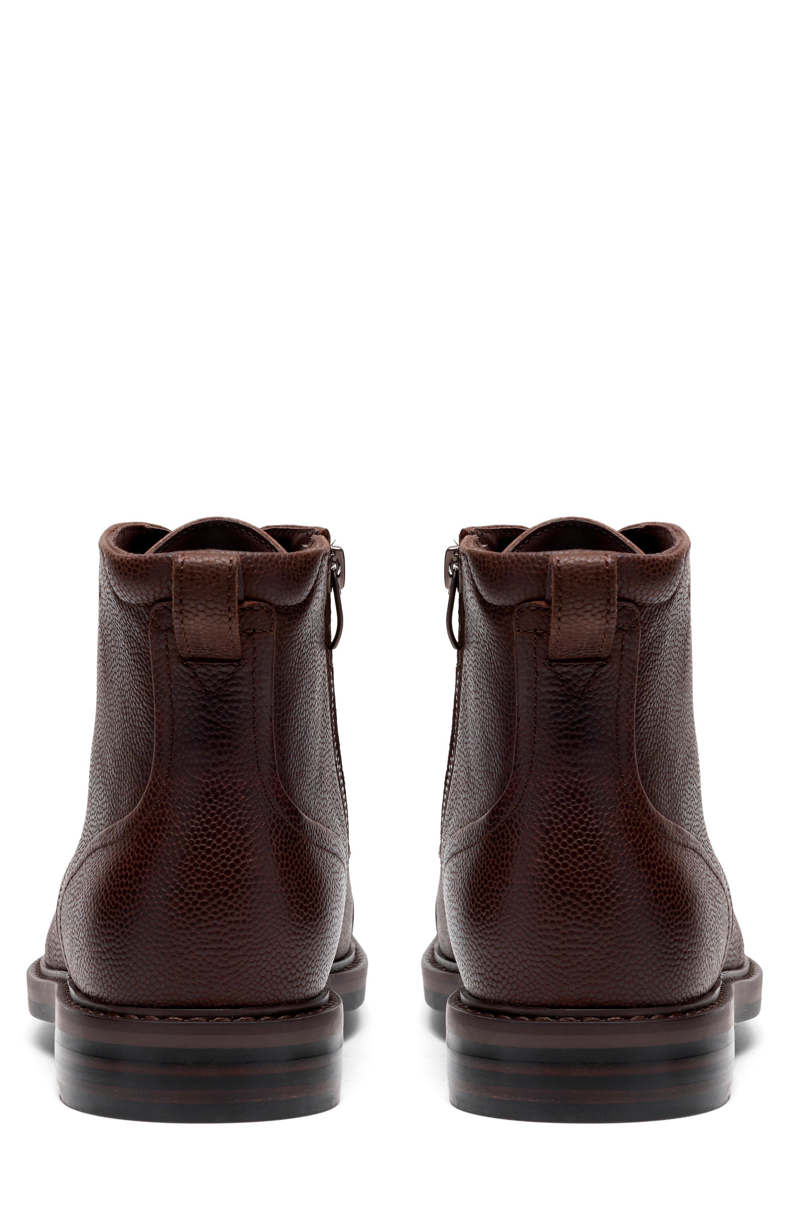 Aldwin Leather Cap Toe Boot, Alternate, color, BROWN LEATHER