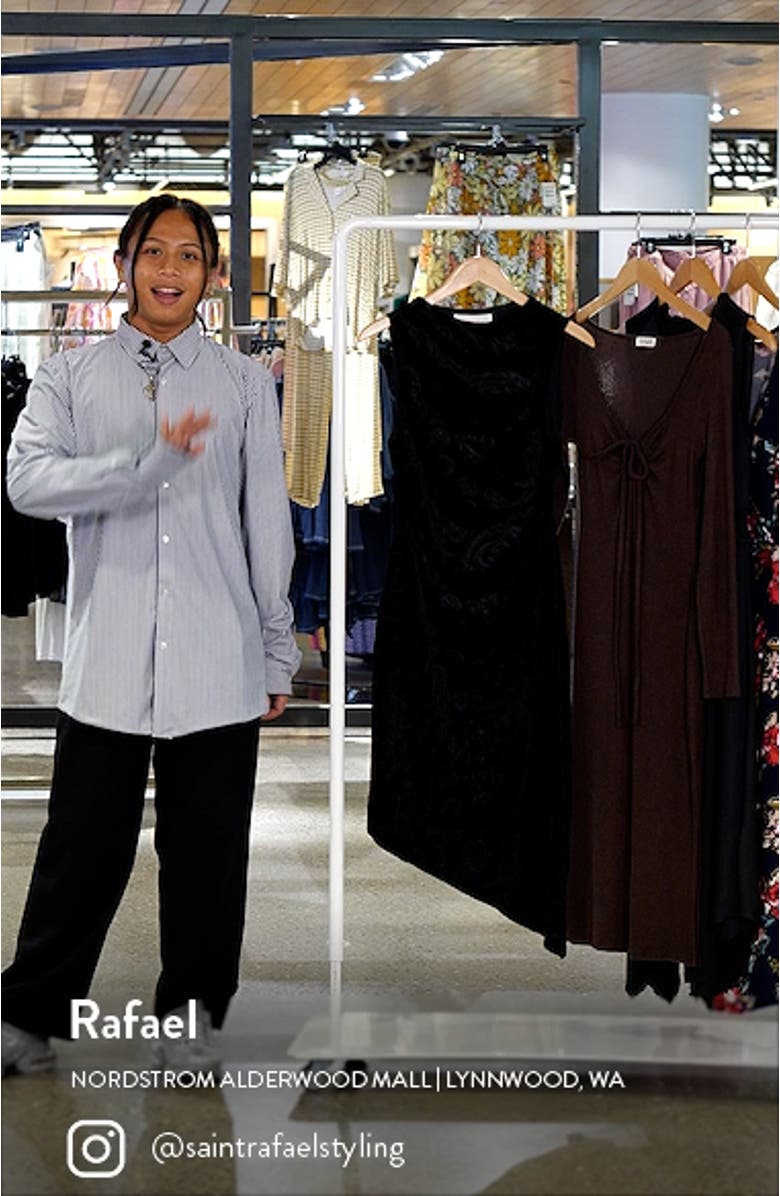 Ruched Velvet Midi Dress, sales video thumbnail