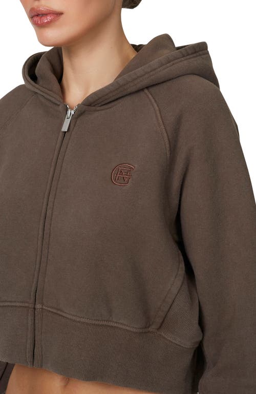 Good For Nothing Ribbed Emblem Crop Zip Hoodie In Multi