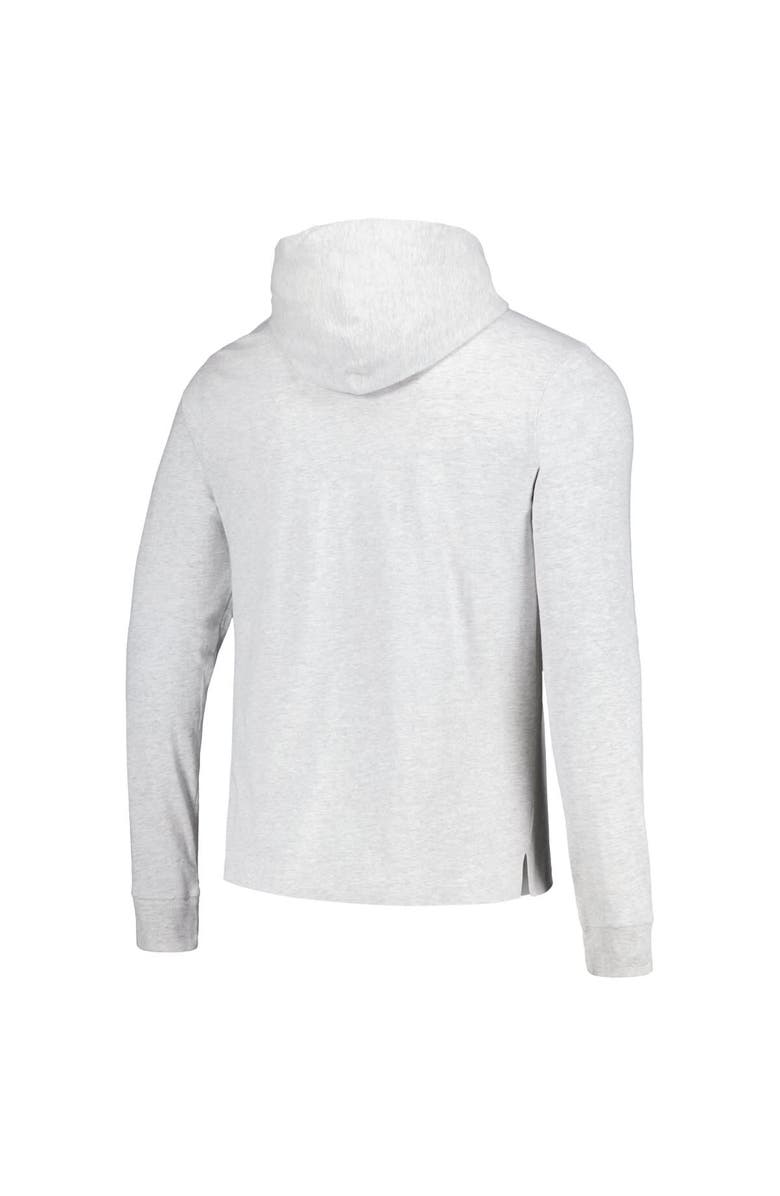 LEAGUE COLLEGIATE WEAR Men's League Collegiate Wear Ash Kansas Jayhawks Team Stack Tumble Long Sleeve Hooded T-Shirt, Alternate, color, 