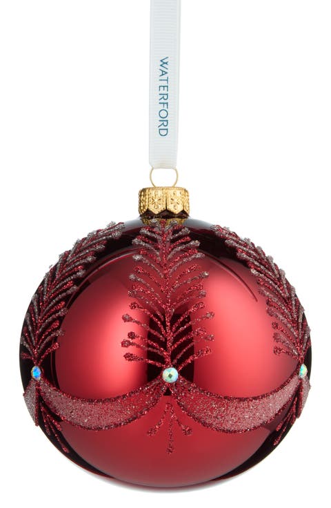 Holiday Heirlooms Red Bauble Glass Ornament