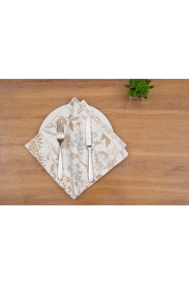 Carmella Fields 100% Cotton Quilted Single Cloth Napkin, Alternate, color, Silver
