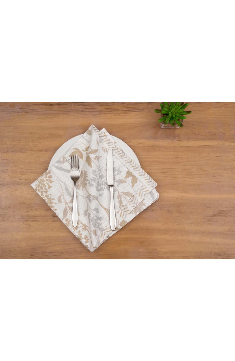 C&F Home Carmella Fields Botanical Set of 6 Cloth Napkins, Alternate, color, Gold