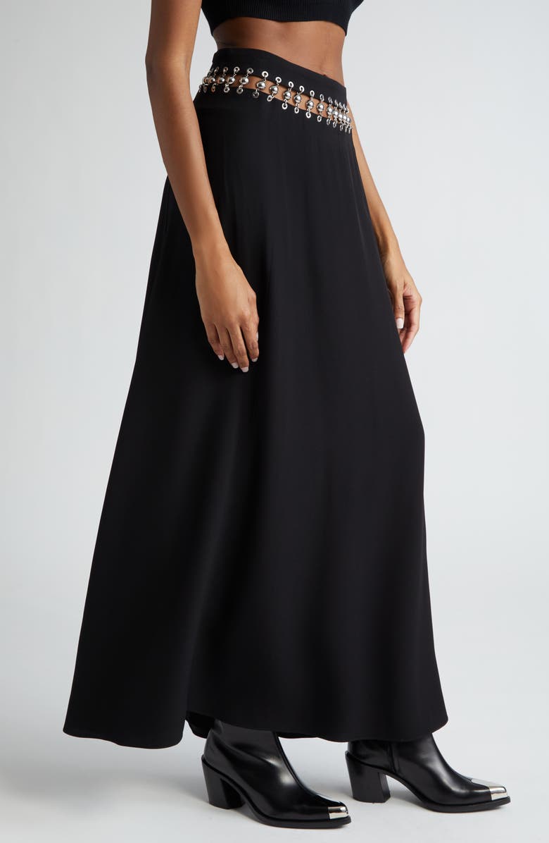 Rabanne Cutout Waist Jersey Skirt, Alternate, color, 